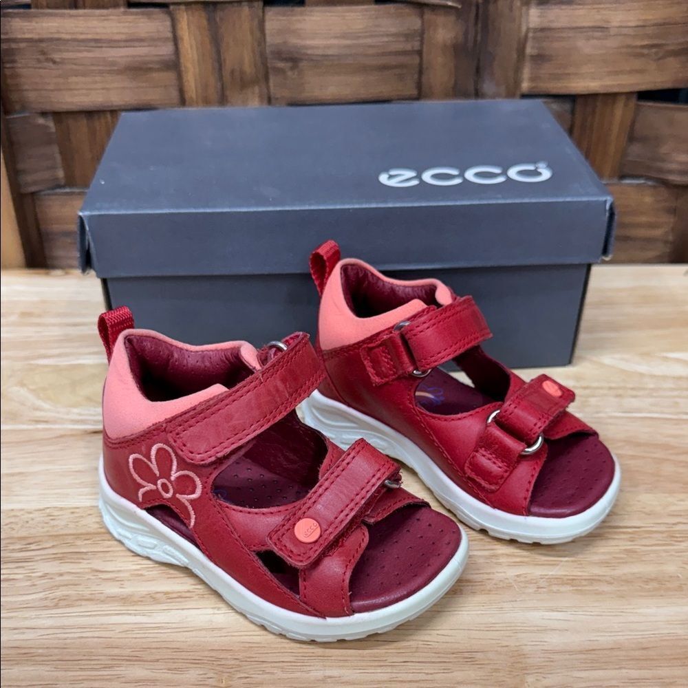 Ecco Kids Red and Pink Sandals